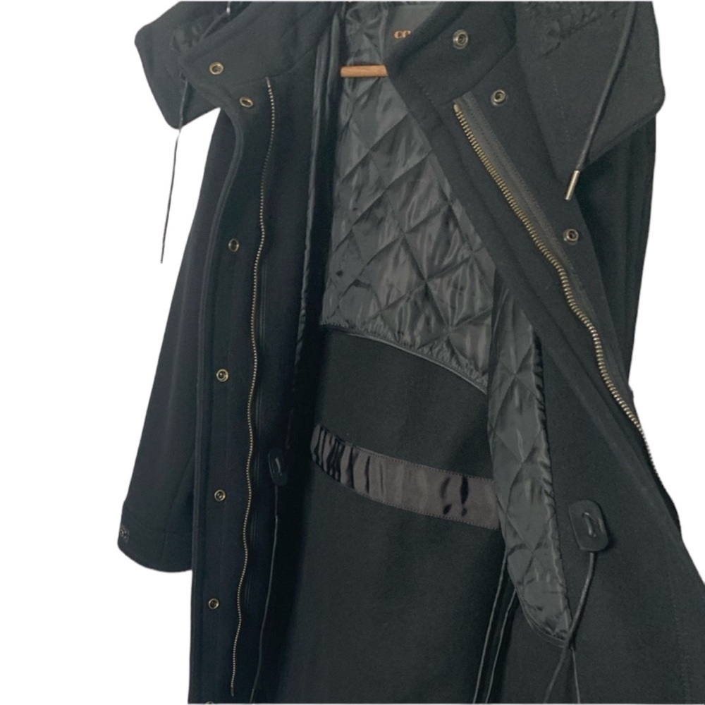 Coach New York Black Leather Trim Parka Coat - Picture 7 of 12